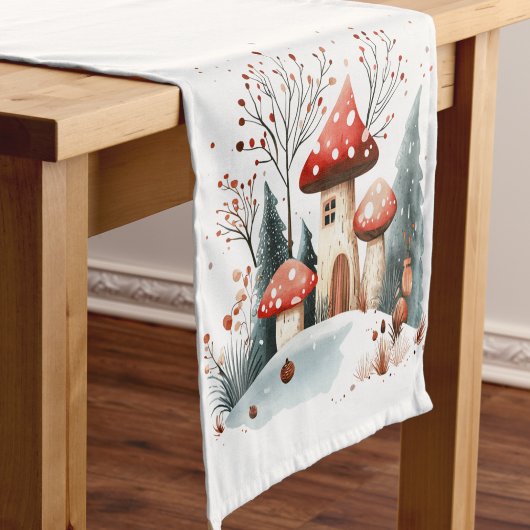 Chemin De Table Court Aquarelle Enchanted Winter Woodland Forest