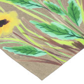 Chemin De Table Court Aquarelle Fleurs jaunes sur Burlap (Coin)