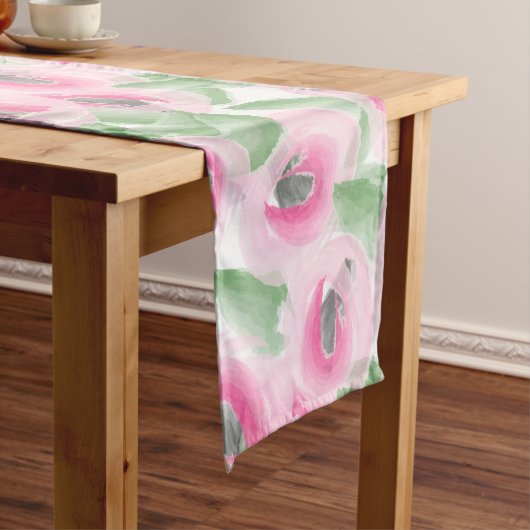 Chemin De Table Court Aquarelle florale (In Situ)