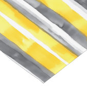 Chemin De Table Court Aquarelle gris jaune blanc rayé (Coin)