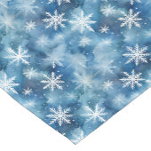 Chemin De Table Court Aquarelle hiver flocons bleu arrière - plan (Coin)