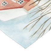 Chemin De Table Court Aquarelle Hiver Paysage rustique avec Fir Trees (Coin)