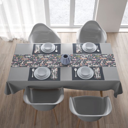 Chemin De Table Court Aquarelle moderne Nutcracker