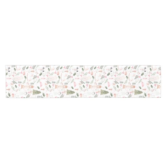 Chemin De Table Court Aquarelle Nutcracker Holiday (Horizontal)
