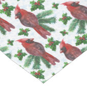 Chemin De Table Court aquarelle Oiseau cardinal rouge (Coin)