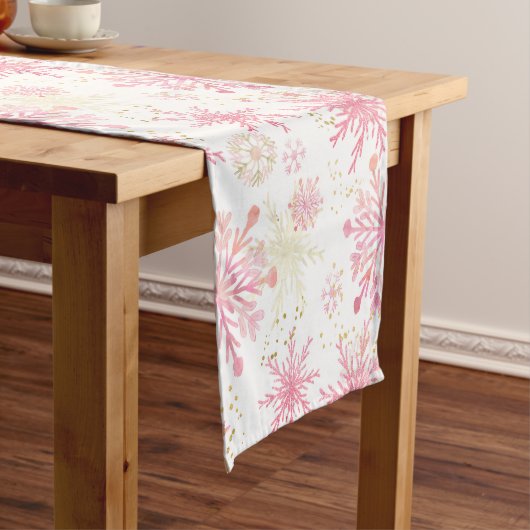 Chemin De Table Court Aquarelle Parties scintillant rose et or Flammes d (In Situ)