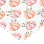 Chemin De Table Court Aquarelle rose et orange citrouille (Coin)