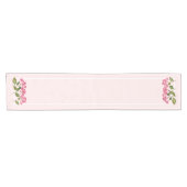 Chemin De Table Court Aquarelle rose Hydrangée Lacecaps Illustration (Horizontal)