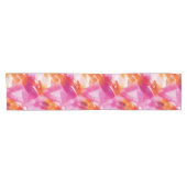 Chemin De Table Court Aquarelle rose orange Abstrait (Horizontal)