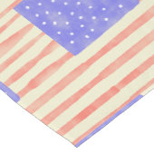 Chemin De Table Court Aquarelle rustique États-Unis drapeau américain mo (Coin)