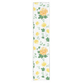 Chemin De Table Court Aquarelle vert jaune moderne Floral (Devant)