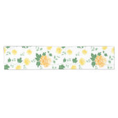 Chemin De Table Court Aquarelle vert jaune moderne Floral (Horizontal)