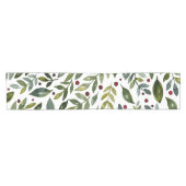 Chemin De Table Court Aquarelle verte branches saisonnières et baies (Horizontal)