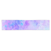 Chemin De Table Court Aquarelle violette et turquoise (Horizontal)