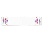 Chemin De Table Court Aquarelle violette Iris personnalisée (Horizontal)