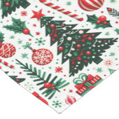 Chemin De Table Court Arbre de Noël, cadeaux, sucre de canne (Coin)