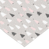 Chemin De Table Court Arbre de Noël moderne rose gris noir (Coin)