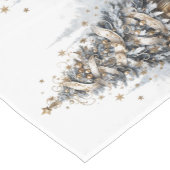 Chemin De Table Court Arbre de Noël Poinsettia Neige d'hiver (Coin)