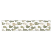 Chemin De Table Court Arbres de Noël brun et vert (Horizontal)