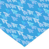 Chemin De Table Court Arbres de Noël Fleurs Modernes, Bleu Céruleen (Coin)