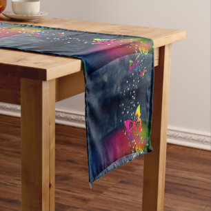 Chemin De Table Court Arcs-en-ciel et papillons
