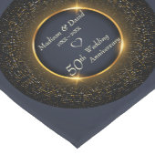 Chemin De Table Court Arrière - plan bleu et cadre scintillant (Coin)