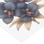 Chemin De Table Court Arrière-plan noir orchidées couleur rétro (Coin)