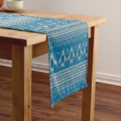 Chemin De Table Court Arrière - plan tricoté par bleu (In Situ)