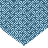 Chemin De Table Court Art déco Fret chinois, Indigo et Sky Blue (Coin)