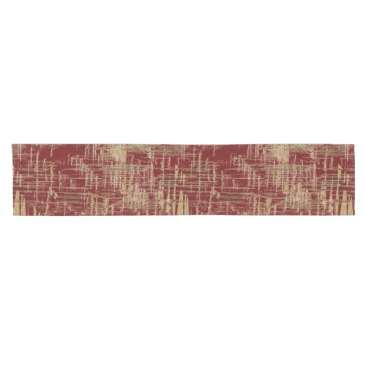 Chemin De Table Court Art moderne rouge foncé et d'or (Horizontal)