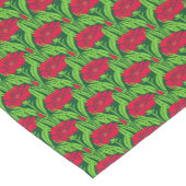 Chemin De Table Court Art Nouveau rouge oeillets damas floral (Coin)