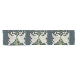 Chemin De Table Court Art Nouveau Swan Deux Swans