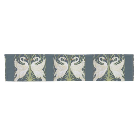 Chemin De Table Court Art Nouveau Swan Deux Swans (Horizontal)