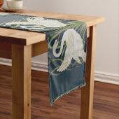 Chemin De Table Court Art Nouveau Swan Deux Swans (In Situ)