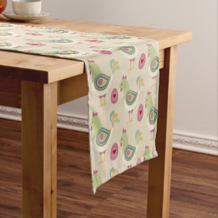 Chemin De Table Court Art populaire Poulet et Oeufs mignonne Motif