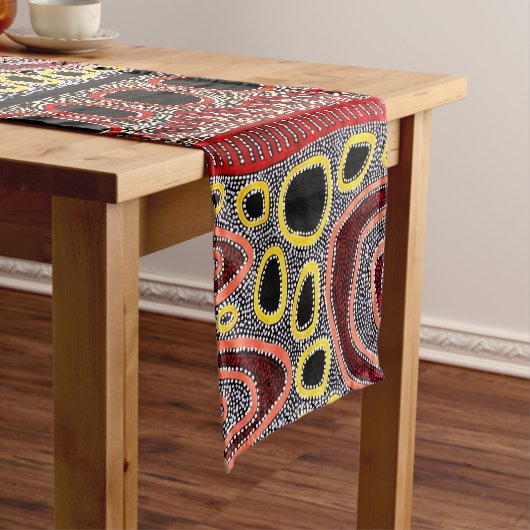 Chemin De Table Court Art Tribal Abstrait africain (In Situ)
