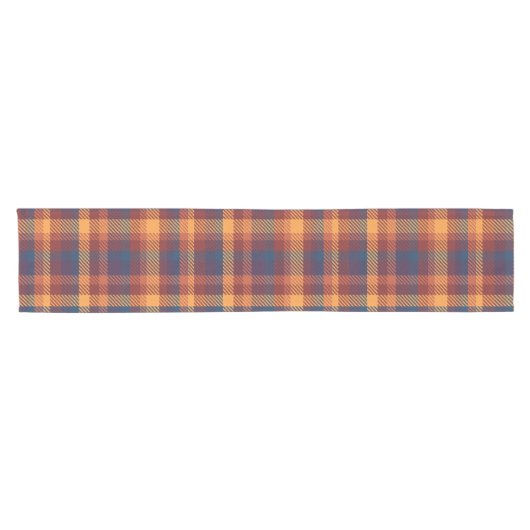 Chemin De Table Court Automne Automne Earth Tones Tweeter Plaid Motif (Horizontal)