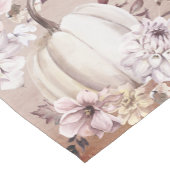 Chemin De Table Court Automne chrysanthèmes citrouille beige (Coin)