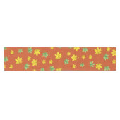 Chemin De Table Court Automne Jaune et Feuilles verts (Horizontal)