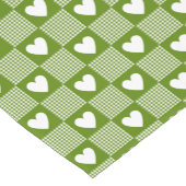 Chemin De Table Court Avocado Green Gingham Heart Patch Plaid (Coin)