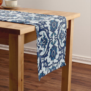 Chemin De Table Court Azulejos Floral Carrelage Motif