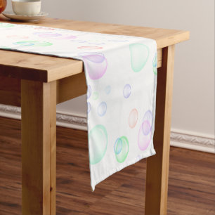 Chemin De Table Court Baby shower de bulles de savon d'arc-en-ciel