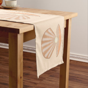 Chemin De Table Court Baby Shower Mixte Coquille d'Huître et Perle