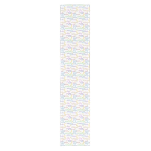 Chemin De Table Court Baby shower mot art table runner (Devant)