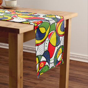 Chemin De Table Court Bal de plage rouge jaune bleu vert