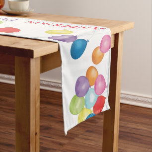 Chemin De Table Court Balloons d'anniversaire personnalisés Coureur de t
