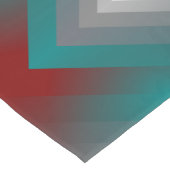 Chemin De Table Court Bandes turquoises de gris bordeaux (Coin)