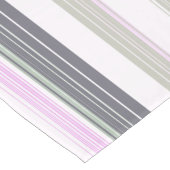 Chemin De Table Court Bandes verticales grises et roses. (Coin)