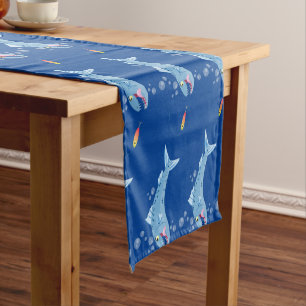 Chemin De Table Court Barracuda poisson affamé de la pêche dessin animé