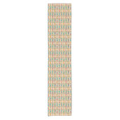 Chemin De Table Court Batik Tribal - Peach rose et Turquoise (Devant)